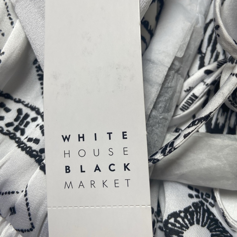 White House Black Market Black and White Ruffled Tiered Sundress sz XS nwt - Picture 8 of 10